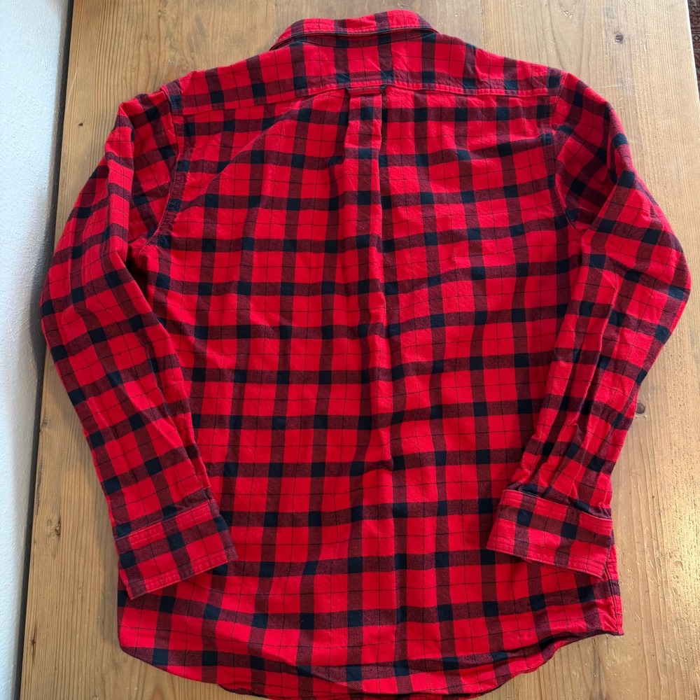 Filson Flannel Shirt Mens Size Small Red Black Buffalo Check Plaid Cotton Twill